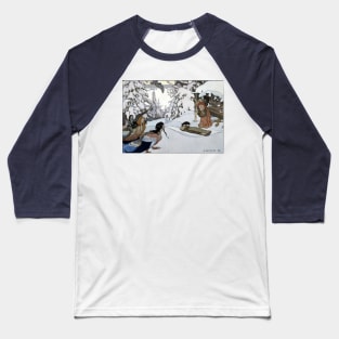 Baba Yaga and the Bird Maidens - Ivan Bilibin Baseball T-Shirt